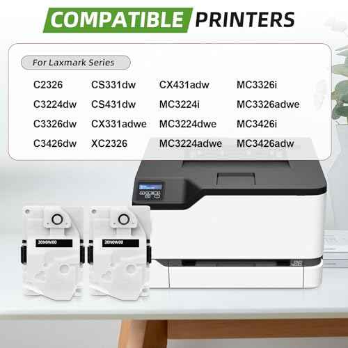 20N0W00 Waste Toner Container Replacement for Lexmark 20N0W00 Waste Toner Bottle, Compatible with Lexmark C3224dw, C3326dw, CS331dw, CX331adwe, MC3224adwe, MC3224dwe, MC3326adwe Printer (2 Pack)