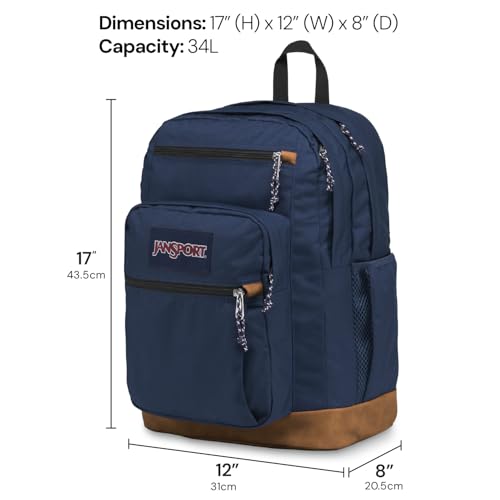 JanSport Black Backpack with 15-Inch Laptop Sleeve, Large Computer Rucksack, 2 Compartments, Ergonomic Straps - One Size