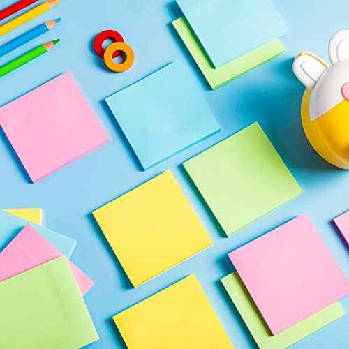 Fainne 120 Pack Sticky Notes Bulk Self Stick Note Pads Multicolor Paper Memo for Office School Supplies Student Teacher Classroom Back to School Essentials (3 x 3 Inch,Simple Color)