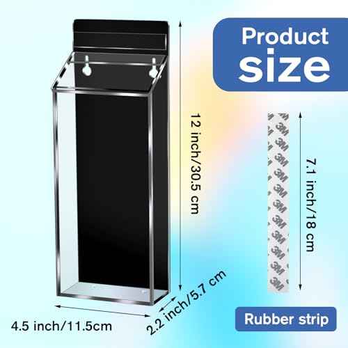 Amyhill 2 PCS Outdoor Brochure Holders 12 x 4.5 x 2.24 inches Waterproof Acrylic Envelope Holder Wall Mount Brochure Box with Lid, Clear Pamphlet Advertising Display Box for Store(Clear and Black)
