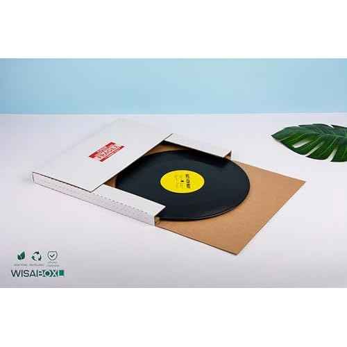 White Vinyl Record Mailers 12.8x12.8x1 inch LP Mailing Corrugated Cardboard Boxes, Easy Fold, Multi Depth Album Shipping Boxes with Fragile Stickers, 15 Pack