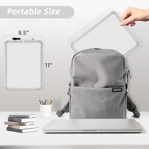 VUSIGN Small Dry Erase Whiteboard 8.5 x 11 Inches - Magnetic, Multi-Purpose, Includes Markers & Magnets - Silver Variant