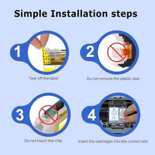 35 36 Ink Cartridges Replacement for Canon PGI-35 Black CLI-36 Color Ink Cartridge PGI35 CLI36 Ink to Work with PIXMA iP100, PIXUS Mini260 Printer (2 Black, 1 Tri-Color, 3 Pack)