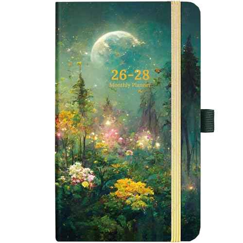 2026-2028 Pocket Planner/Calendar - 3 Year Monthly Planner 2026-2028, Jan 2026 - Dec 2028(36 Months), 6.2" x 4", Monthly Planners, Pocket Calendar with Inner Pockets, Pen Holder & Elastic Closure - Dreaming Moon