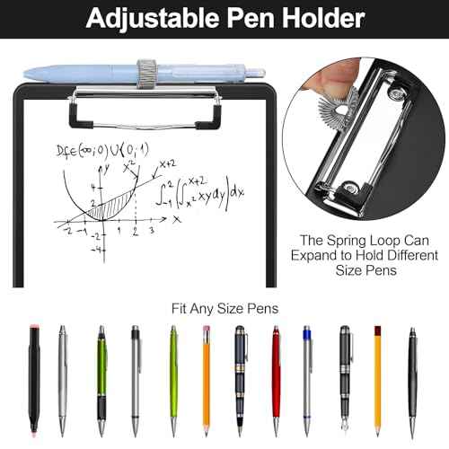 Small Clipboard with Storage, A5 Clipboards with Pen Holder, Half Letter Clip Boards 6x9 Mini Plastic Clipboard with Low Profile Clip for Classroom, School, Office Supplies (Black)