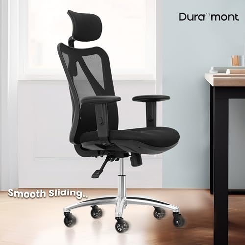 Duramont Black Office Chair Wheels - Set of 5 Universal Rubber Casters, Smooth & Quiet