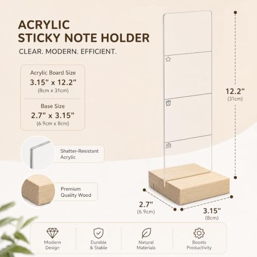 Transparent Acrylic Memo Board for Office Desk - MIOOKISS