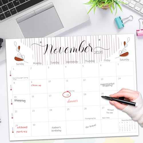 Guasslee 14" X 11" Desk Calendar 2026-2027, Desk Top Calendar 2026, 18-Month School Year Desk/Wall Calendar, 2026 Jan-2027 Jun, Monthly Planner With Corner Protcetor For Office Home School Organizing