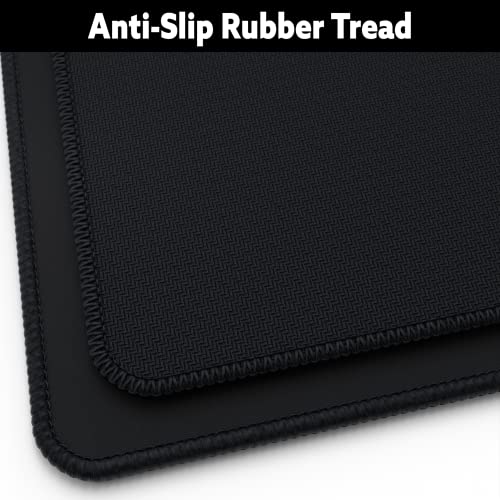Giga Size Gaming Mouse Pad - Anti Slip Rubber Base - Stitched Edges - Large Desk Mat - 60" x 30" x 0.16" (Giga, All Black/No Logo)