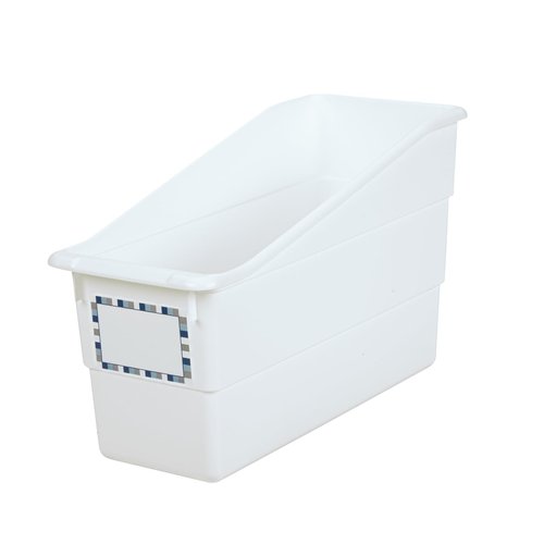 Really Good Stuff Durable Book and Binder Holder - 6pack, White Color, 5 ?" x 12 ?" x 7 ?", Classroom Organization, Storage Solution, Sturdy and Versatile