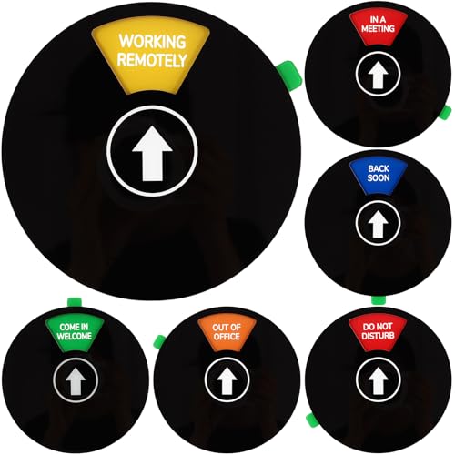 WATMTIN Black Rotating Office Door Sign with 6 Status Options - 6 Inch Privacy Sign