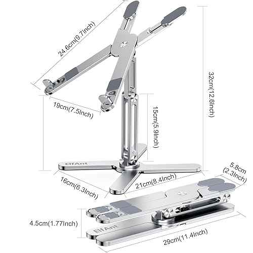Laptop Stand 360 Degree Rotation Adjustable Portable for 10" - 17" Laptop Tablet