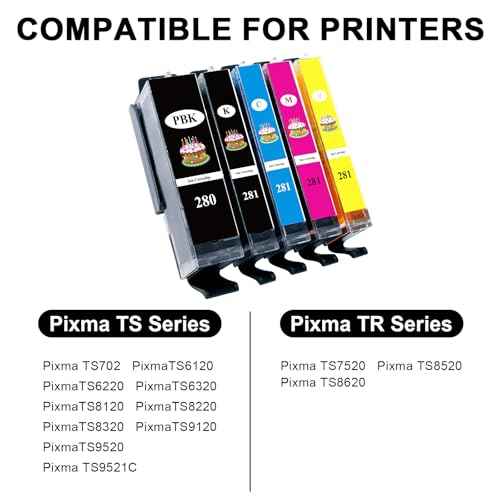 280XL 281XL 280 XL 281 XL Ink Cartridges Compatible for PIXMA TR8620 TR8620a TS6120 TS6220 TS6320 TS8120 TS8220 TS8320 TR7520 TR8520 TS9120 TS9520 TS9521C TS702 TS702a