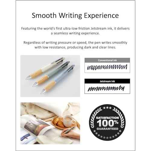 Jetstream 4&1 BAMBOO 0.5mm Oil-based Ballpoint Pen 3 Colors Set, original Black slim pen case