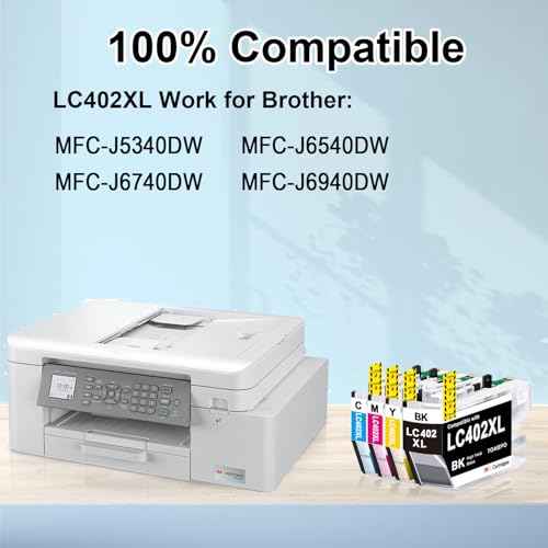 LC402XL Ink Cartridges Replacement for Brother LC402 XL Compatible with Brother MFC-J5340DW MFC-J6540DW MFC-J6740DW MFC-J6940DW MFC J5340 J6540 J6740 J6940 Printer, 4 Pack