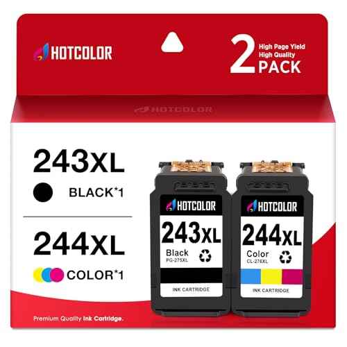 PG-243 CL-244 Replacement for Canon Ink cartridges 243 and 244 for Canon 243 Black Ink for Canon mg2522 Ink cartridges PIXMA TS3120 TS3122 MX492 MG2525 TR4520(1Black/1Tri-Color, 2PK)