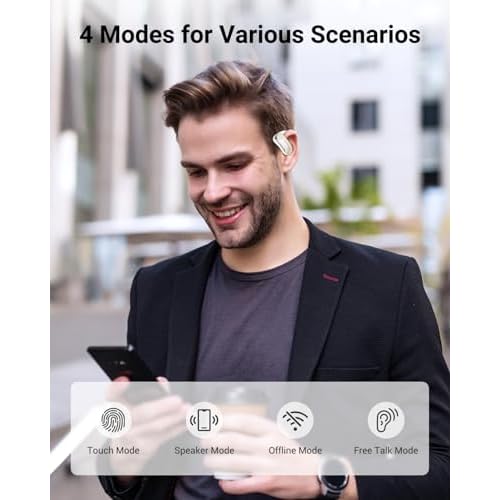 XUPURTLK Language Translator Earbuds, Translation Earbuds Real Time with 144 Languages & Accents, Comfortable OWS AI Translator Earbuds for Travel, Business and Learning (Online Version)