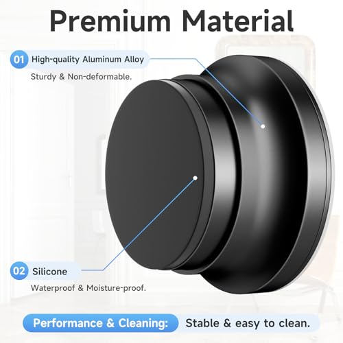 Sckeinwg Door Knob Wall Protector 1.65in Black with Spring Cushion