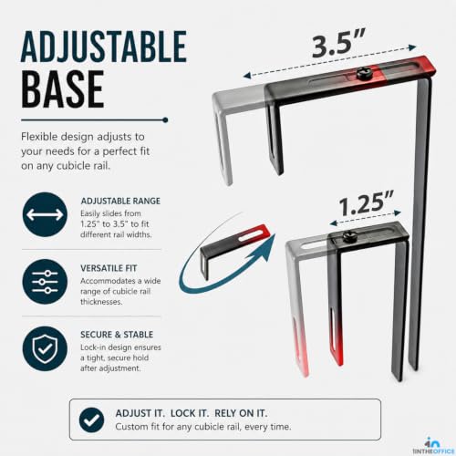 Adjustable Cubicle Hangers Set of 4 - Office Wall Mounts for Whiteboards & Files