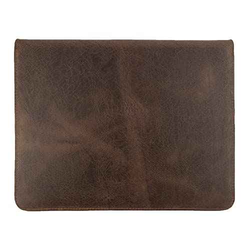 Document Folder Holder, Minimalist Flat Portfolio, Professional Case, Office & Work Essentials, Full Grain Leather and Sheepskin, Handmade, Bourbon Brown