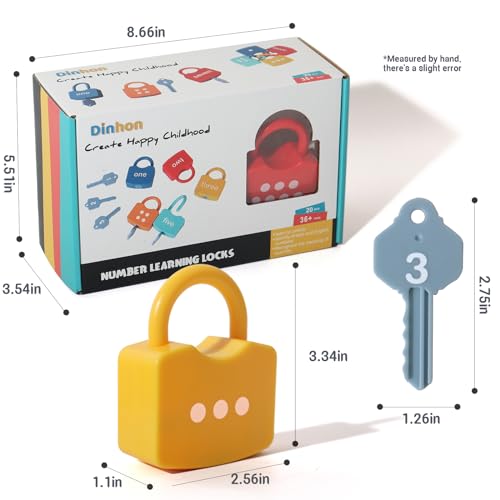 Dinhon Montessori Digital Lock Key Toy for Kids 3-5 Years - Learning Game