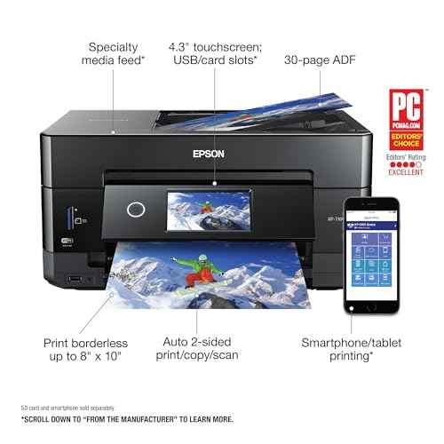 Epson Expression Premium XP-7100 Wireless Color Photo Printer with ADF, Scanner and Copier, Black, Small