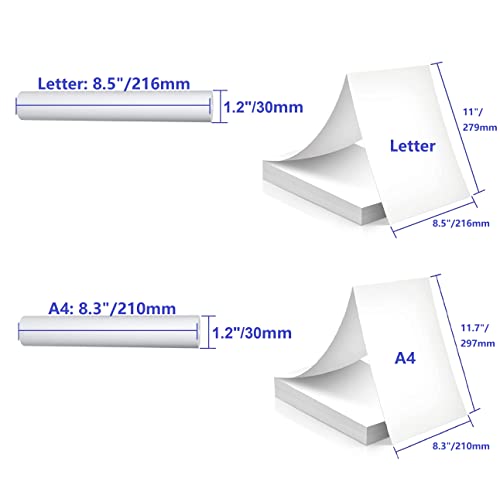 IOOIOO Thermal Printer Paper 8.5 x 11 Letter Size Continuous 200 Pages - Folded, Perforated, Quick Dry BPA Free, Compatible with Gloryang, Peripage, Munbyn, Jadens, Hprt, Phomemo (3 Years)