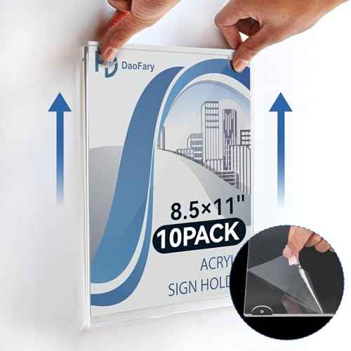 26 Pack Wall Mount Acrylic Sign Holder 8.5 x 11 Clear Display Table Stand, Double Sided Flyer Plastic for Picture Paper Frame Home Office Menu Retail Show Fair