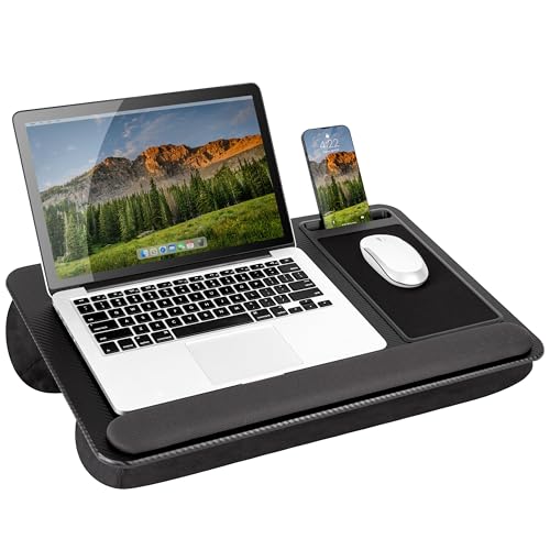LapGear Home Office Pro Lap Desk Black Carbon - Right-Handed, Fits 15.6" Laptops
