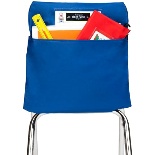 Seat Sack Student Chair Storage Pocket - 17-Inch Blue Classroom Organizer
