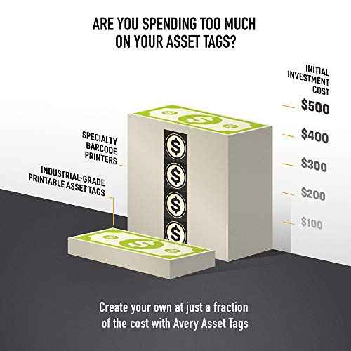 Avery Metallic Asset Tag Labels, 3/4 x 2, Laser Printable Tags, 240 Waterproof Labels (61524)