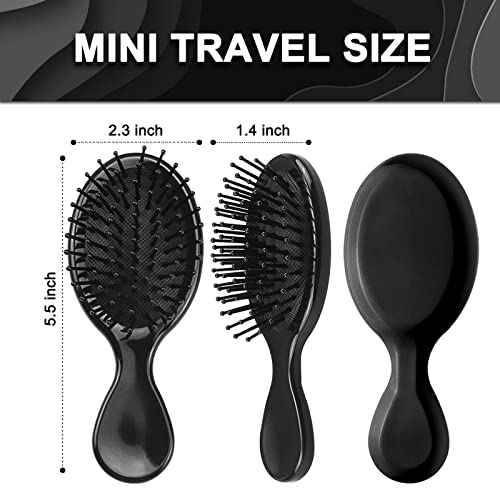 50 Pack Mini Hair Brushes Bulk, Travel Hair Brush Individually Wrapped, Soft Bristles Adds Shine, Scalp Massage and Detangling, Safe for All Hair Types Extensions, Wigs(Bright Black)
