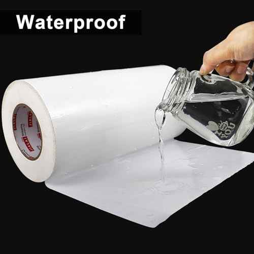 12 Inch Wide Duct Tape, Industrial Grade 30Yards (90 ft) Wide Tape Duct, 9 Mil Heavy-Duty, Waterproof, Strong, Flexible, No Residue, for Crafts & Home Improvement (White, 12'' x 90ft)