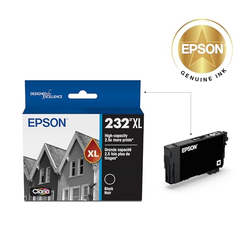 EPSON 232 Claria Ink High Capacity Black Cartridge (T232XL120-S) Works with WorkForce WF-2930, WF-2950, Expression XP-4200, XP-4205