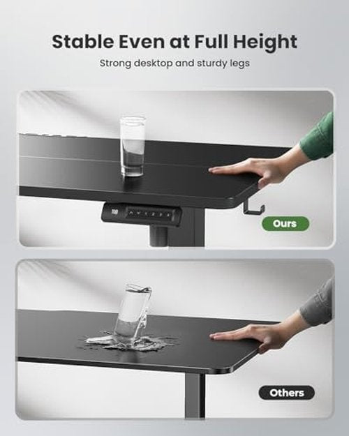 Marsail Electric Standing Desk, Adjustable Height Stand up Desk, 48 x 24 Inches Sit Stand Home Office Desk, Computer Desk, Black