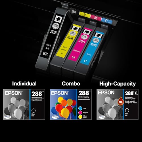 EPSON 288 DURABrite Ultra Ink Standard Capacity Color Combo Pack (T288520-S) Works with Expression XP-330, XP-430, XP-434, XP-340, XP-440, XP-446