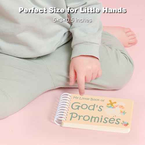 God's Promises Book 5¡¿3¡¿0.5 in - Baptism Gifts Idea for Boys Girls Baby Kid Godson Goddaughter from Godmother, First Birthday Gift Christian Baby Books First Bible Grandson Granddaughter Baby Shower