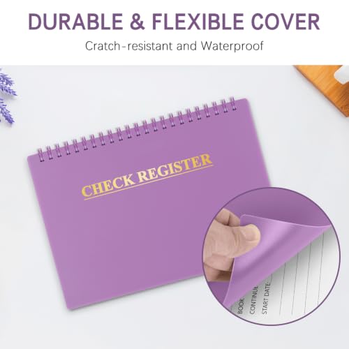 Blugool Checkbook Register Wide Edition 8.4 x 6.1 in - Purple