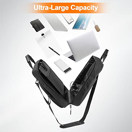 3 Ring Zipper Binder 3 Inch D-Ring, Binder with Zipper Shoulder Strap 700 Sheet Capacity & Multi-Pockets School and Office Organizer, Compatible with 13-Inch MacBook(Patent Design Black)