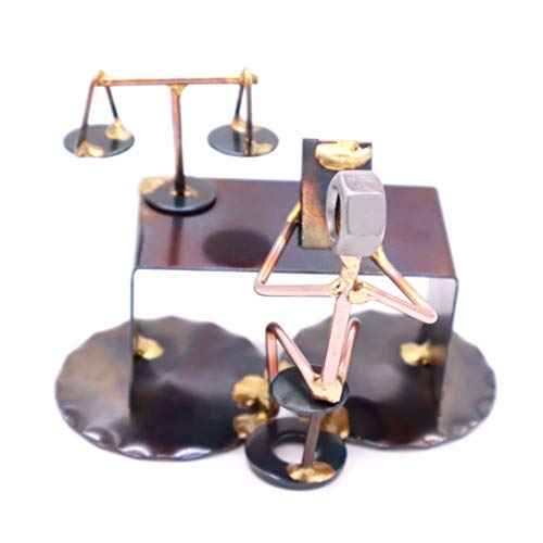 Lawyer - Handmade Metal Figurine - Hand Welded Metal Art - Unique Desk Accessories, Law Office Decor, & Lawyer Gifts - Made in The USA