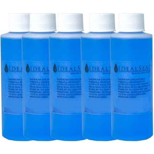 Supply Bundle 5 Bottles of Concentrated Sealing Solution (Makes 5 Gallons) Compare to PB EZ Seal, (600 Postage Meter Labels) + Envelope Dabber Bottle