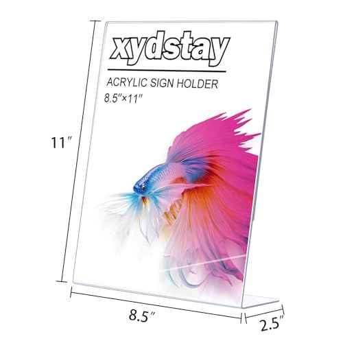 12pack 8.5x11 Acrylic, L Shape Clear Plastic, Menu Holder, Unbreakable Table Sign Holder for Restaurant, Office, School, Store and Home Use