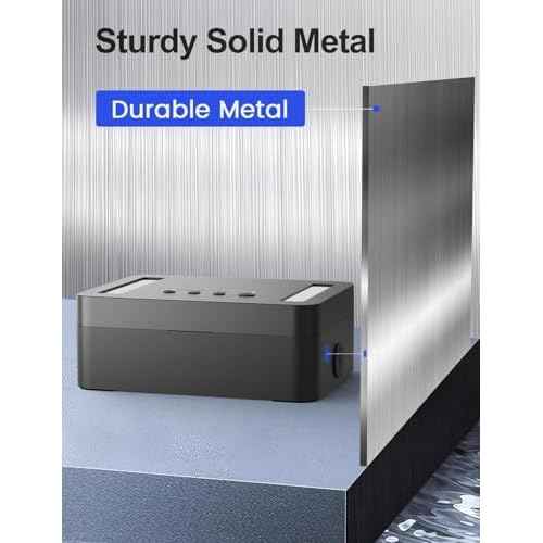 Metal Time Lock Box with Emergency Unlocking, Phone Timed Locked Box with Timer, Timed Locking Container, Audio Prompt, Self-Discipline Gift, 365 Days Max for Cellphone/Medication