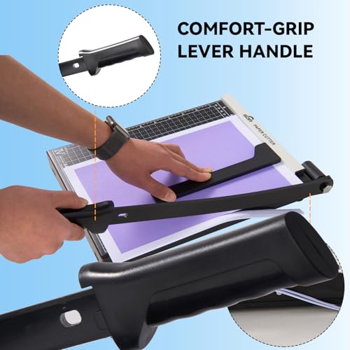 ISDIR 12 Inch Paper Trimmer with Safety Lock & Side Ruler - Black 5