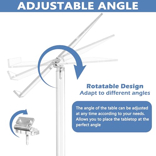 Podium Stand, Lecterns & Podiums, Acrylic Podium, Portable Podium Stand, Adjustable Angles with Metal Base, Podium for Classroom, Church, Weddings, Speech, 16" L x 12" W x 43" H, Clear