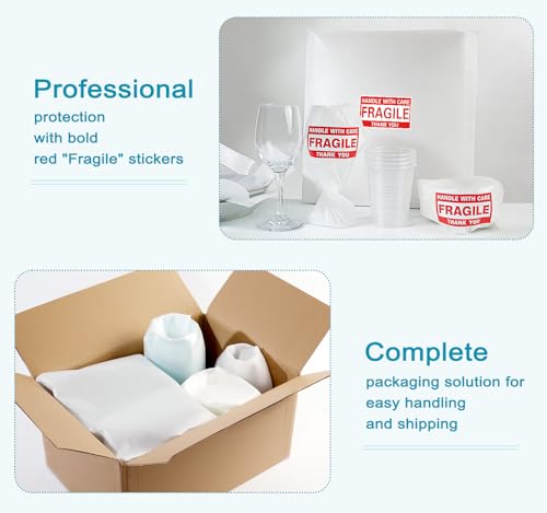 515Pcs Dish Packing Supplies for Moving, 275 Cushion Foam Pouches &