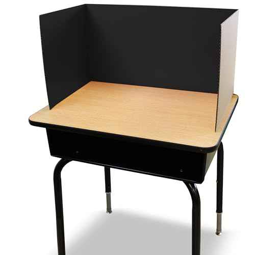 Flipside Products 18¡±x 48¡± Black Study Carrel, Privacy Boards, Student Privacy and Focus Booth for The Classroom, Desk Divider Cubby for Tests, Made in USA - 12 Pack
