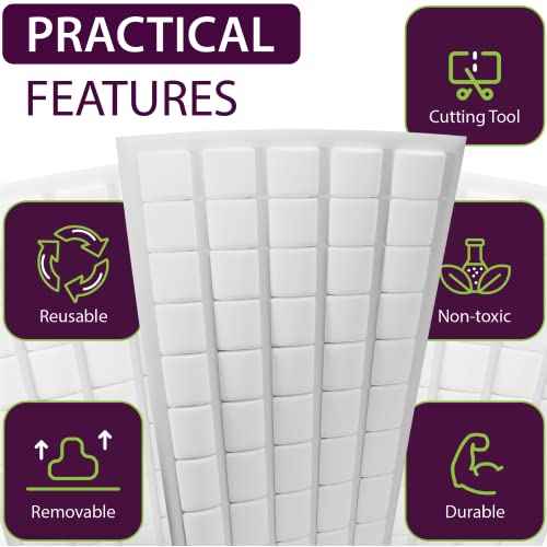 Bulk Set Mounting Putty 19oz - 1000PCs White Sticky Tack - Poster Tacky Putty for Wall Hanging Non Marking - Reusable Removable Wall Adhesive for Picture Hanging Crafts