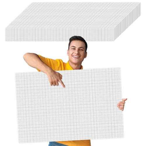 gisgfim 50 Sheets Large Graph Paper 24 x 36 In Graph Paper Pad 1/4 In Ruled Large Grid Paper Sheet Blueprint Paper Engineering Paper Poster for Architect Designer Mathematician Draftsman(White£©