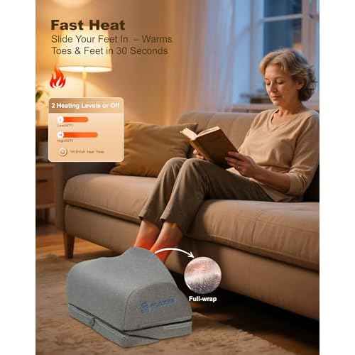 Comfier Foot Rest Under Desk at Work with Heat,Vibration,Foot Heater Foot Warmer,3 Height Under Desk Foot Rest for Office Chair,Gaming Chair Footstool, Ergonomic Heated Footrest,Computer Desk Use